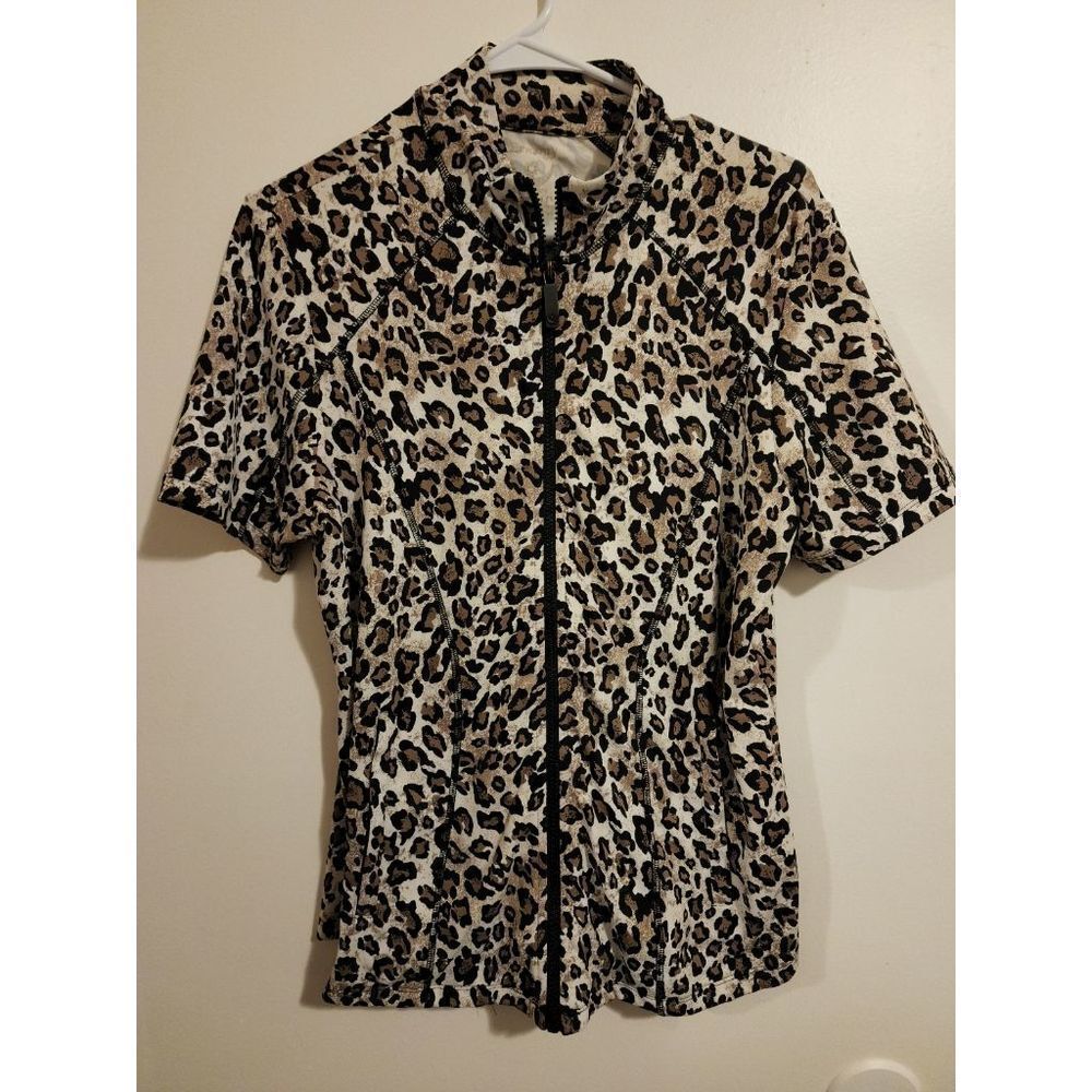 Zenergy by Chico's Animal Print Full Zip Top